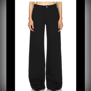 Wide Leg High-Rise Women's Jeans - Black